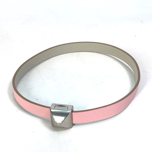 HERMES Medor Infini Double Leather Bracelet, Pink, Women's
