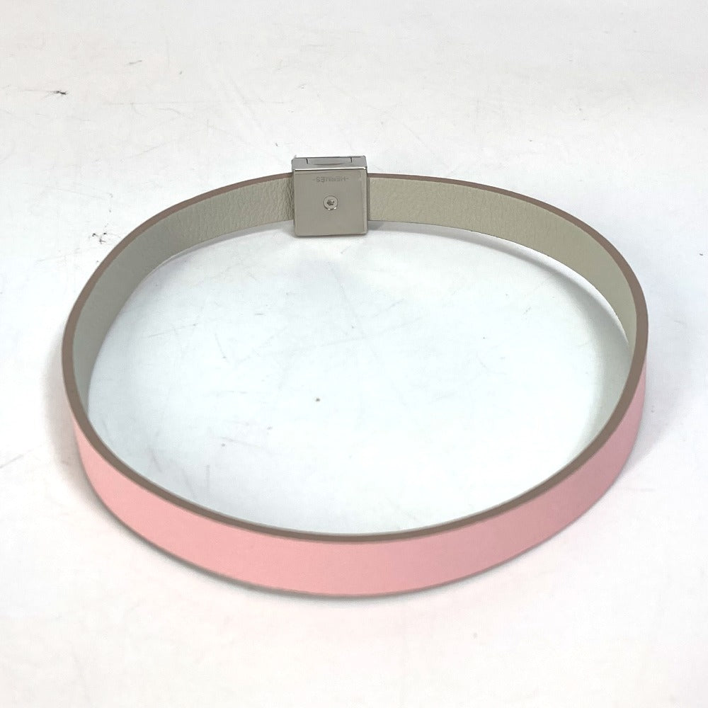 HERMES Medor Infini Double Leather Bracelet, Pink, Women's
