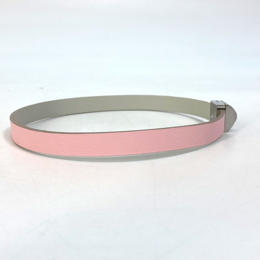 HERMES Medor Infini Double Leather Bracelet, Pink, Women's