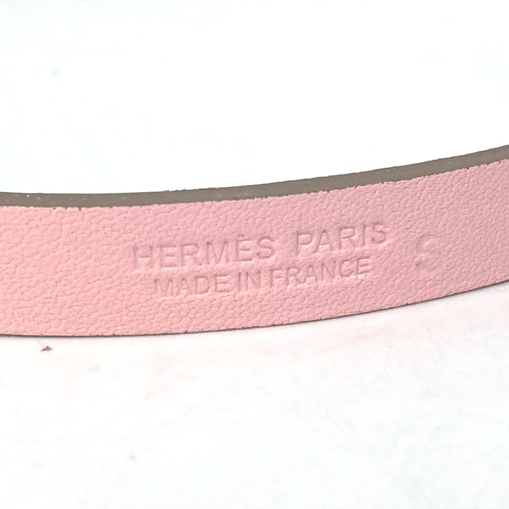 HERMES Medor Infini Double Leather Bracelet, Pink, Women's