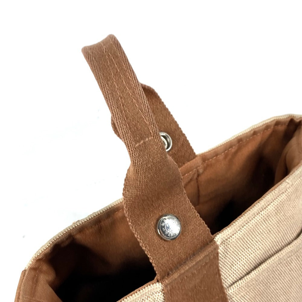 HERMES サクソーPM カバン バケツ型 ばけつ ハンドバッグ キャンバス レディース ブラウン - brandshop-reference