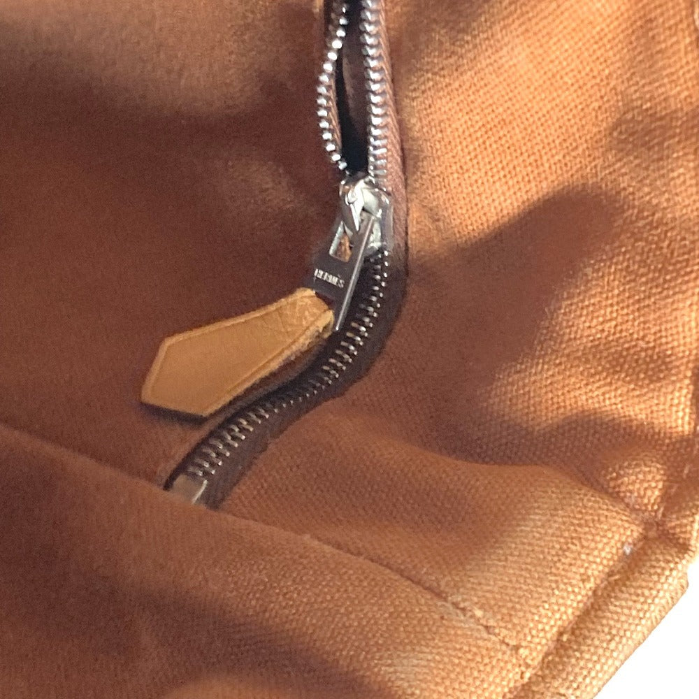HERMES サクソーPM カバン バケツ型 ばけつ ハンドバッグ キャンバス レディース ブラウン - brandshop-reference