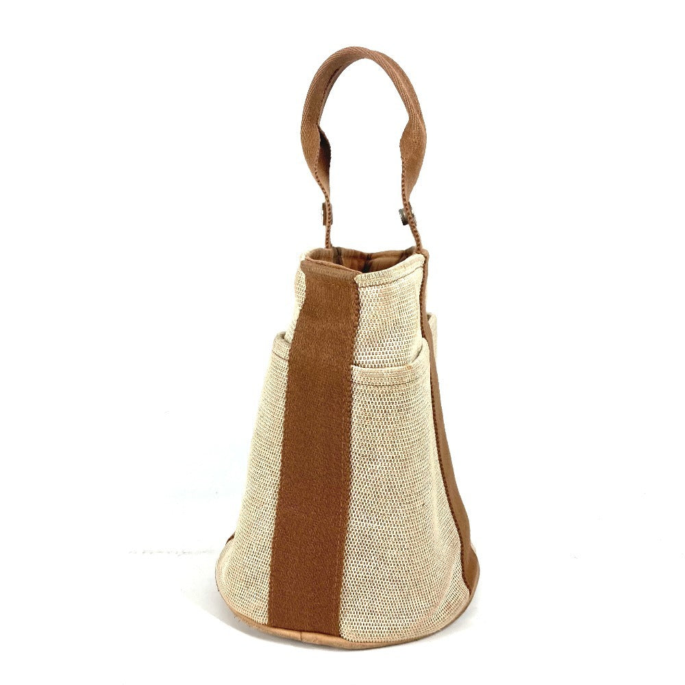 HERMES サクソーPM カバン バケツ型 ばけつ ハンドバッグ キャンバス レディース ブラウン - brandshop-reference