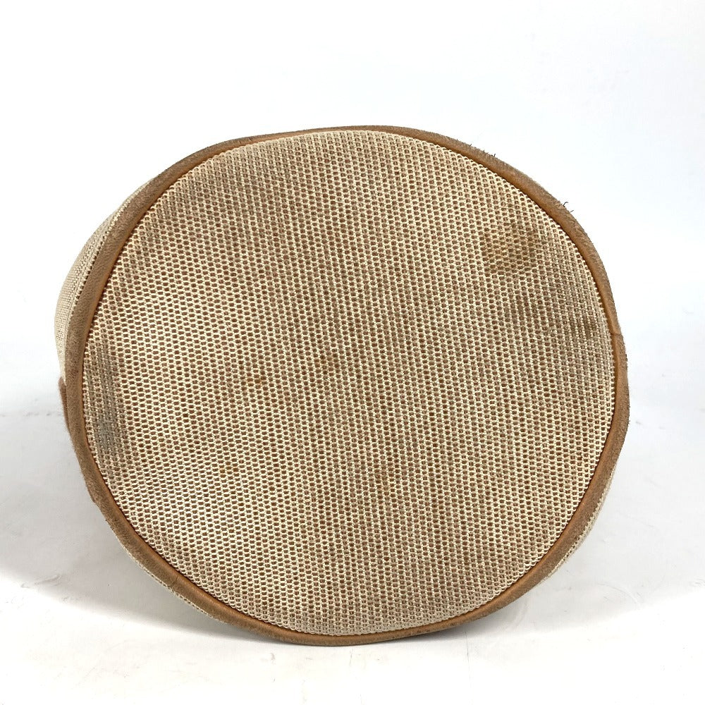 HERMES サクソーPM カバン バケツ型 ばけつ ハンドバッグ キャンバス レディース ブラウン - brandshop-reference