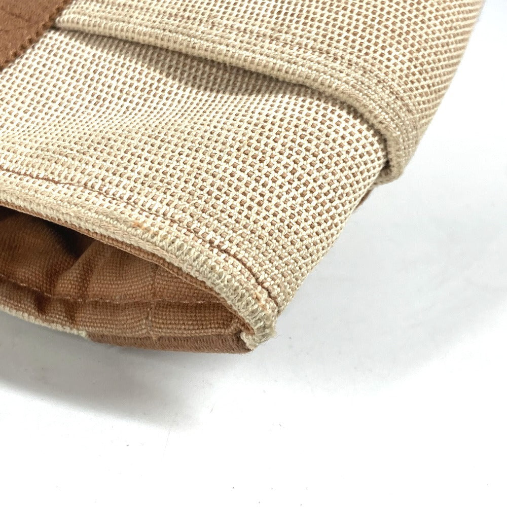 HERMES サクソーPM カバン バケツ型 ばけつ ハンドバッグ キャンバス レディース ブラウン - brandshop-reference