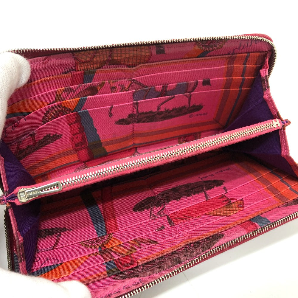 HERMES アザップロング シルクイン 長財布 ウォレット 長財布 エプソン レディース ワインレッド - brandshop-reference