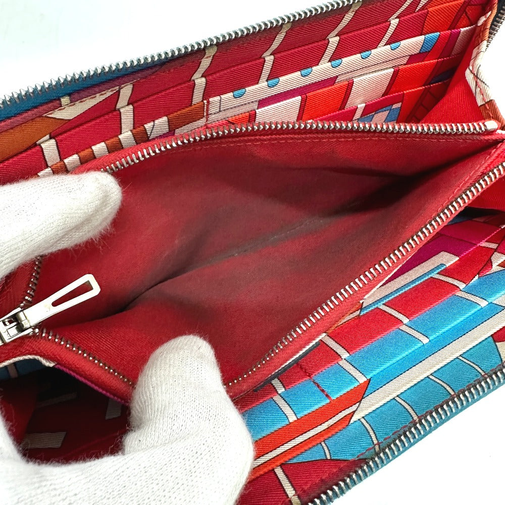 HERMES アザップロング シルクイン 財布 ウォレット 長財布 エプソン レディース ブルー