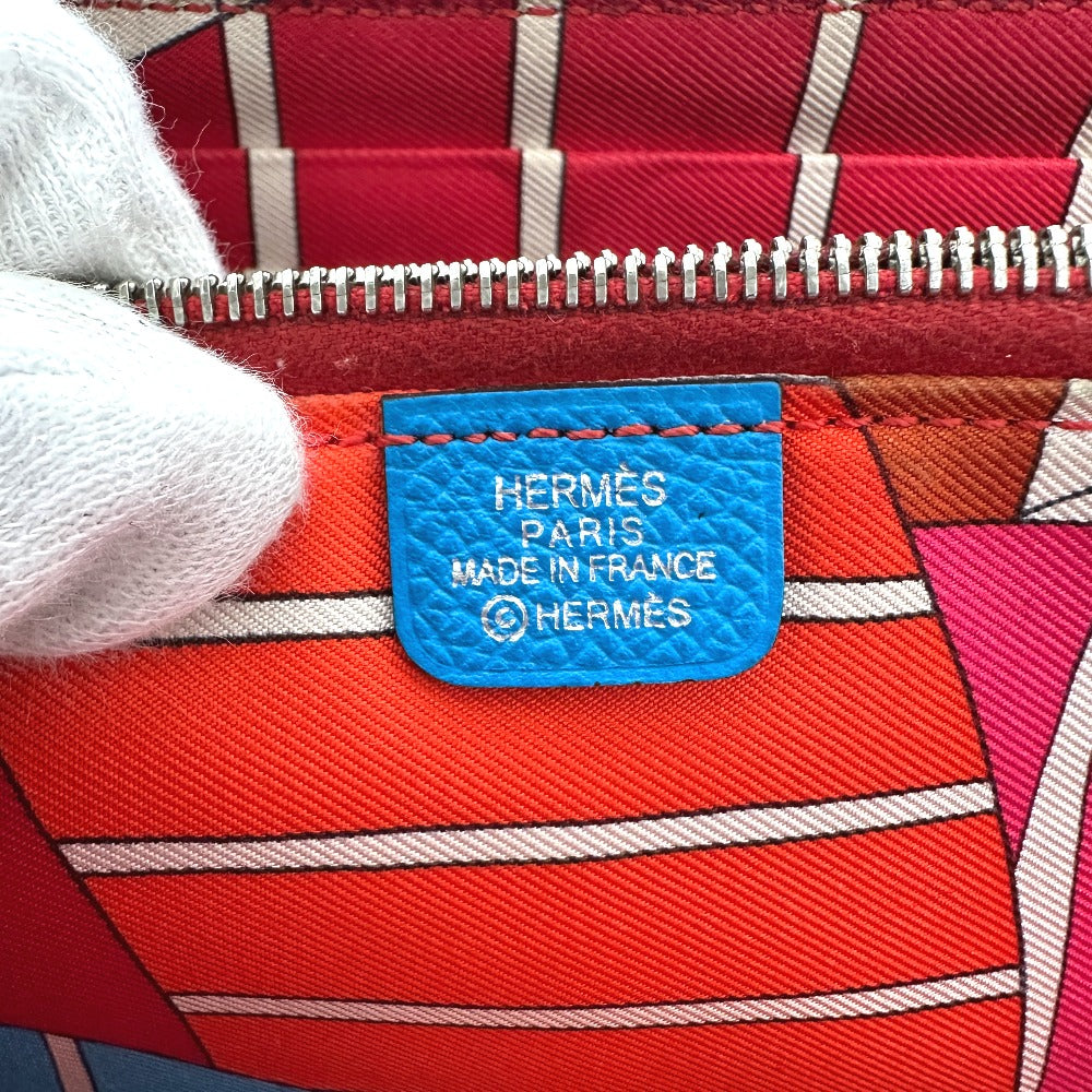 HERMES アザップロング シルクイン 財布 ウォレット 長財布 エプソン レディース ブルー