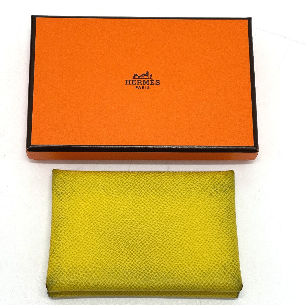 HERMES カルヴィデュオ 小銭入れ コインケース カードケース カードケース エプソン レディース ジョーヌ イエロー