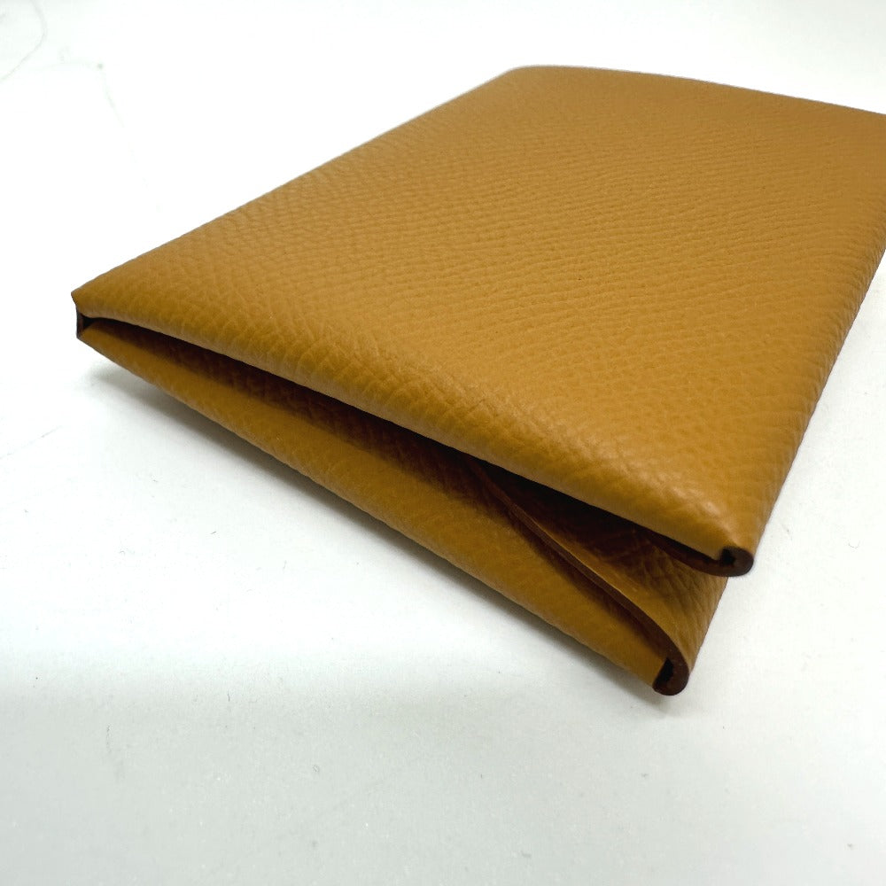 HERMES Calvi Duo Business Card Holder, Bifold Wallet, Coin Case, Wallet, Card Case, Epson, Women's, Sesame Brown