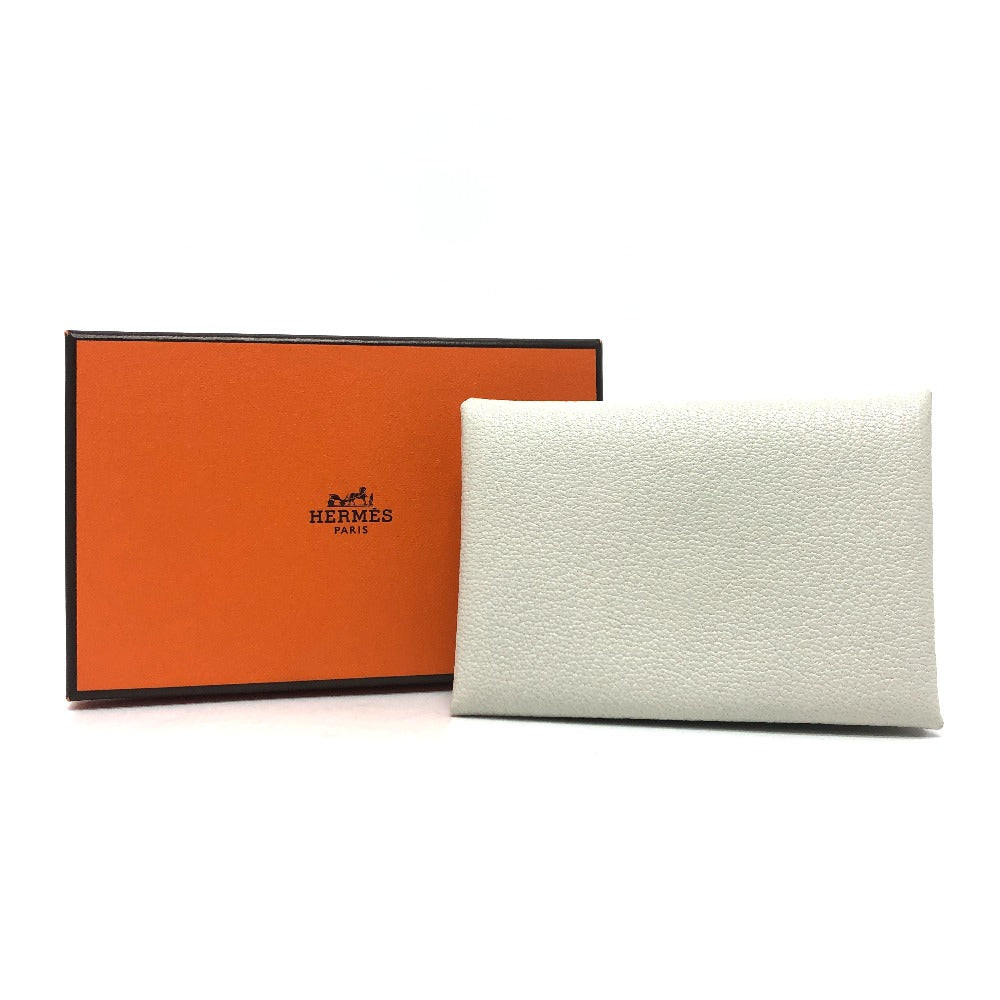 HERMES カルヴィデュオ カードケース 小銭入れ 財布 ウォレット コインケース シェーブル レディース ベトン グレー - brandshop-reference