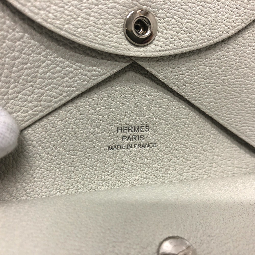 HERMES カルヴィデュオ カードケース 小銭入れ 財布 ウォレット コインケース シェーブル レディース ベトン グレー - brandshop-reference