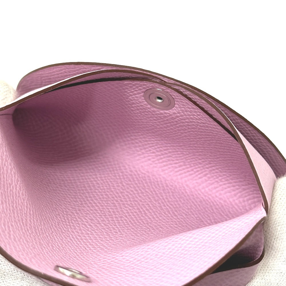 HERMES カルヴィデュオ カードケース 小銭入れ コインケース 2つ折り財布 ヴォーエプソン レディース モーヴシルベストル ピンク