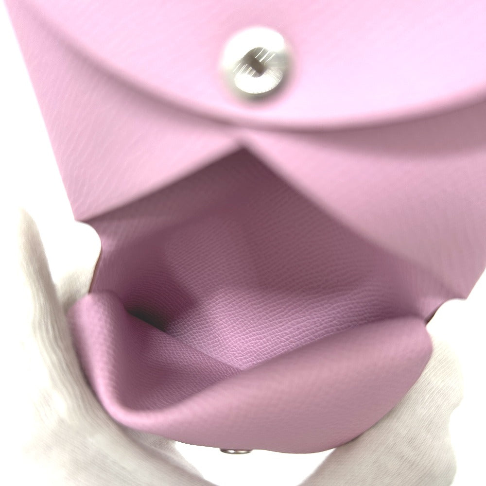 HERMES カルヴィデュオ カードケース 小銭入れ コインケース 2つ折り財布 ヴォーエプソン レディース モーヴシルベストル ピンク