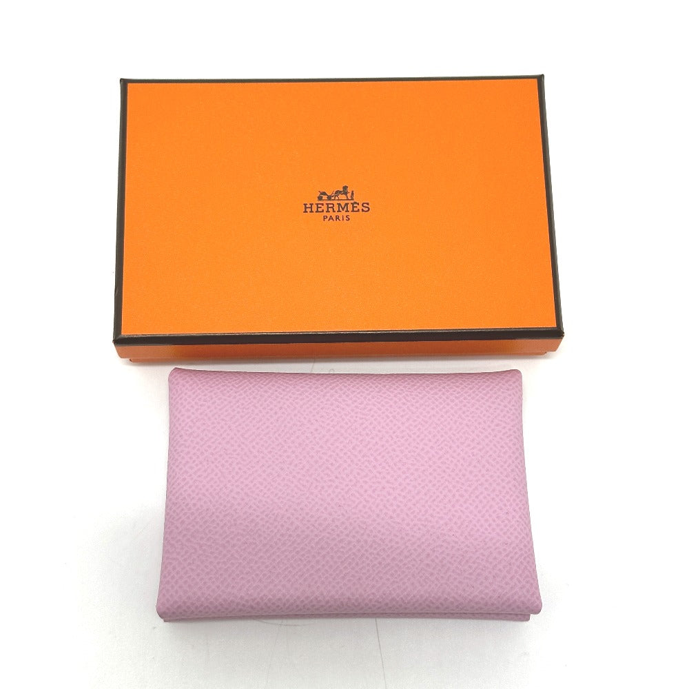 HERMES カルヴィデュオ カードケース 小銭入れ コインケース 2つ折り財布 ヴォーエプソン レディース モーヴシルベストル ピンク