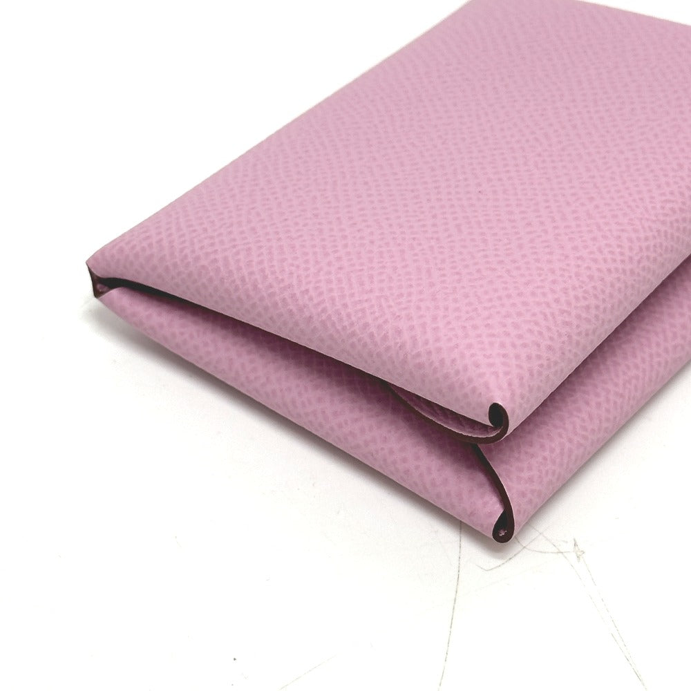 HERMES カルヴィデュオ カードケース 小銭入れ コインケース 2つ折り財布 ヴォーエプソン レディース モーヴシルベストル ピンク