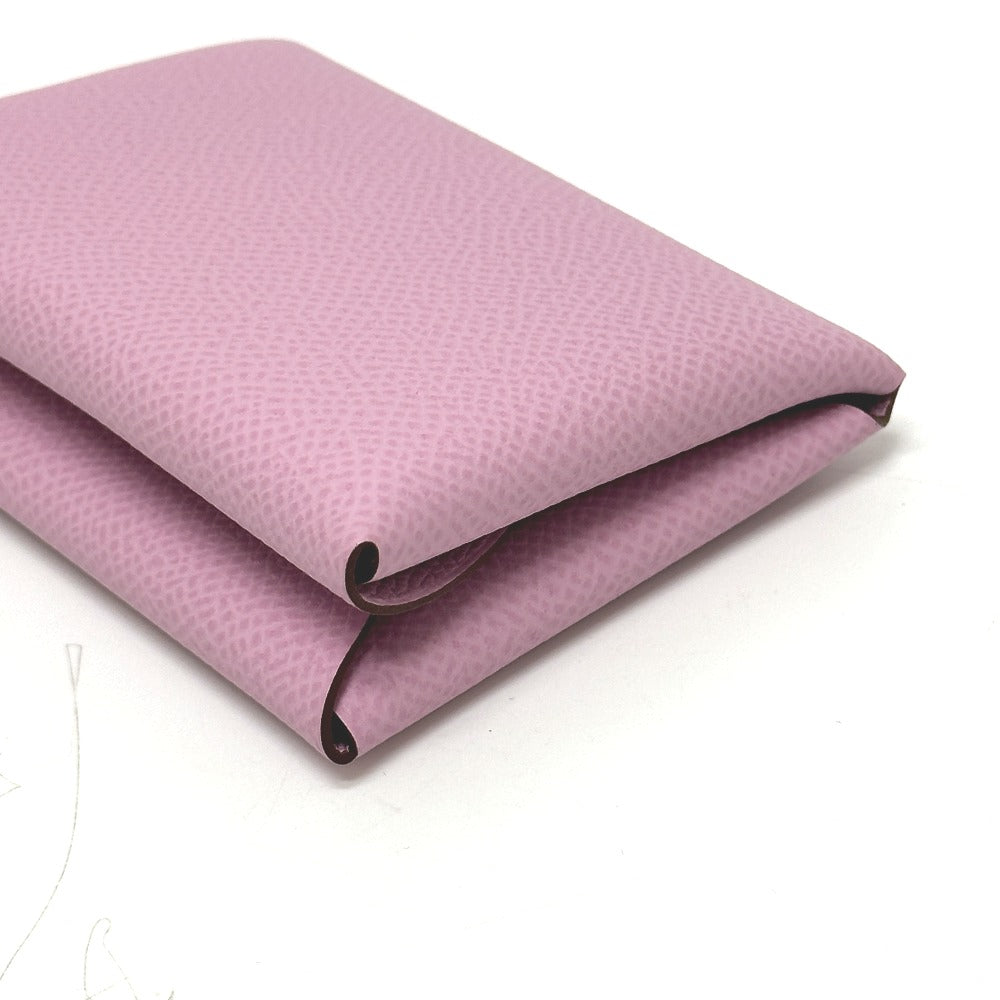 HERMES カルヴィデュオ カードケース 小銭入れ コインケース 2つ折り財布 ヴォーエプソン レディース モーヴシルベストル ピンク