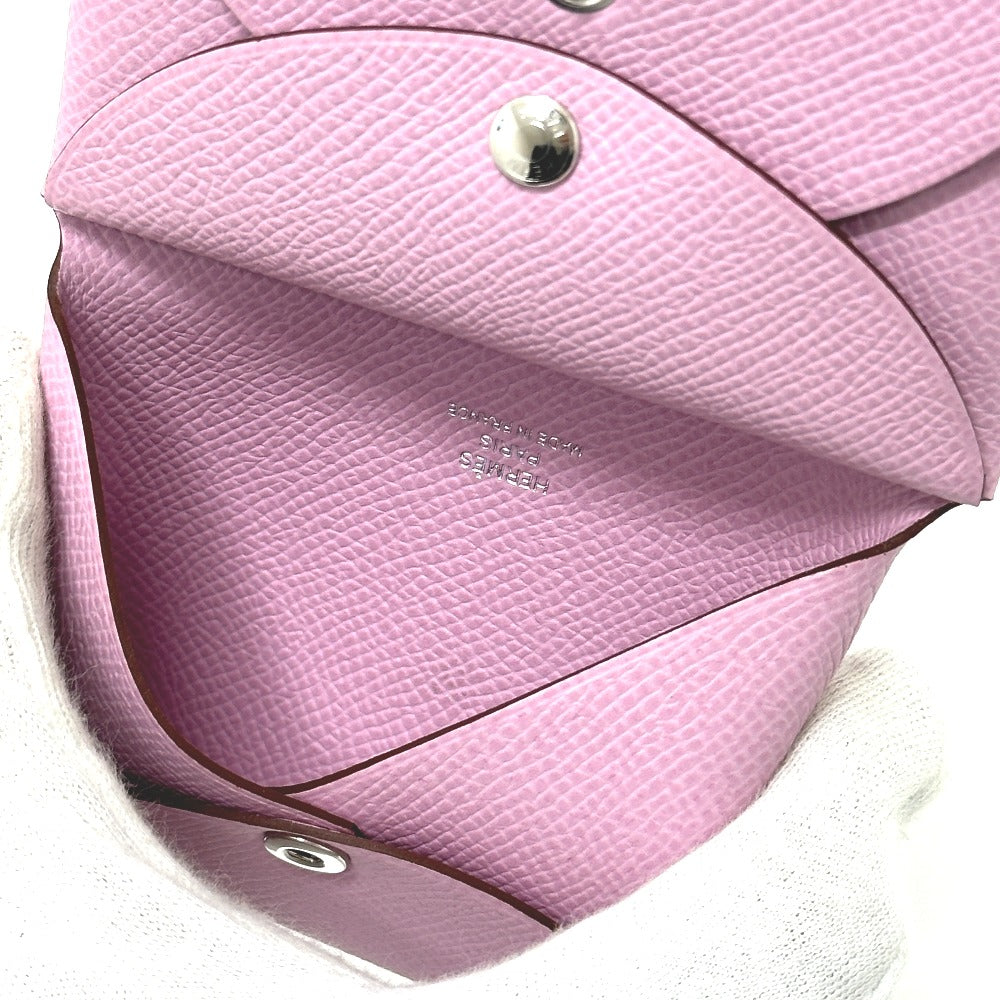 HERMES カルヴィデュオ カードケース 小銭入れ コインケース 2つ折り財布 ヴォーエプソン レディース モーヴシルベストル ピンク