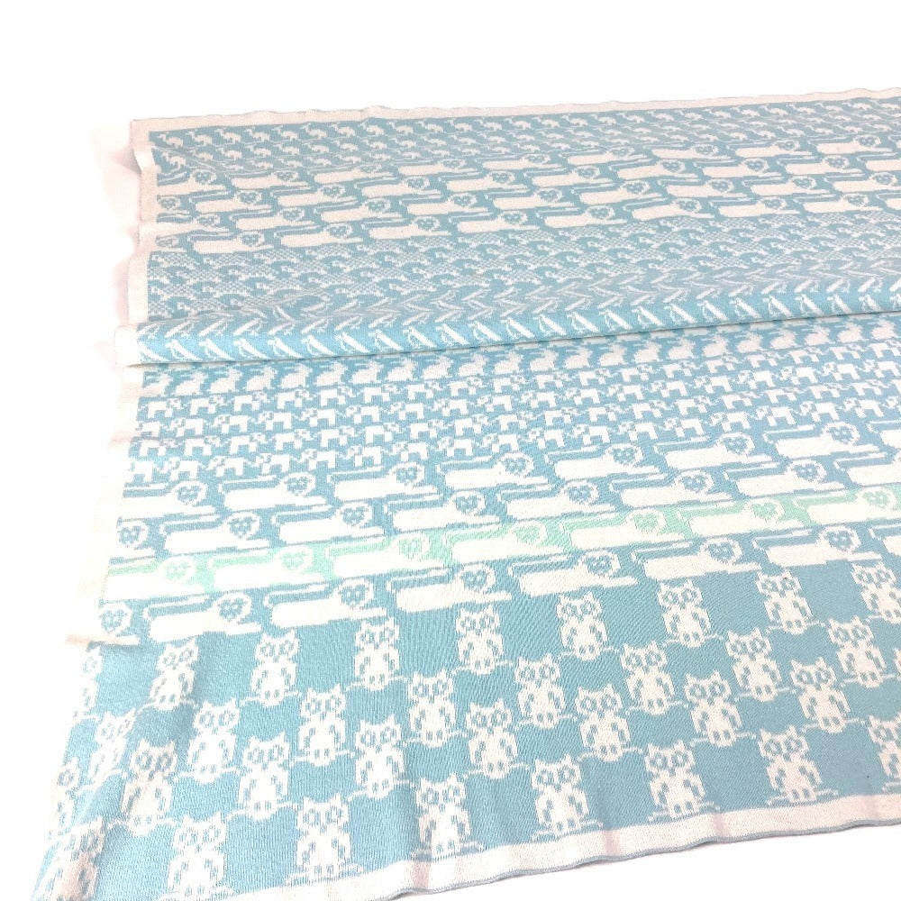 HERMES BABY 赤ちゃん ベビー アニマルロゴ インテリア ひざかけ 毛布 ブランケット コットン キッズ ブルー - brandshop-reference