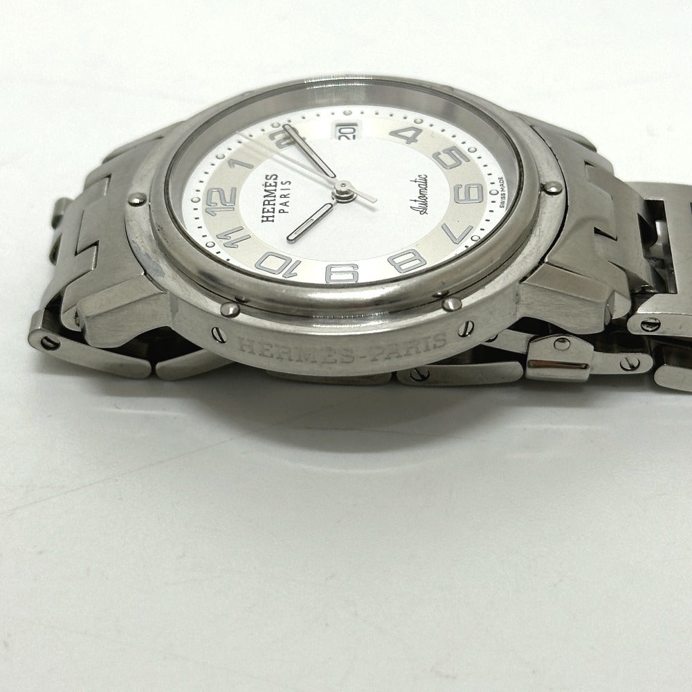 HERMES CL1.810 クリッパー デイト 自動巻き 腕時計 SS メンズ シルバー