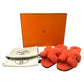 HERMES Oran Shoes, Shearling Fur Flat Sandals, Women's Orange