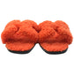 HERMES Oran Shoes, Shearling Fur Flat Sandals, Women's Orange