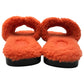 HERMES Oran Shoes, Shearling Fur Flat Sandals, Women's Orange