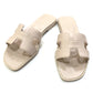 HERMES Oran Shoes Slippers Flat Sandals Leather Women's Rose Cancan (estimated) Pink