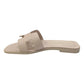 HERMES Oran Shoes Slippers Flat Sandals Leather Women's Rose Cancan (estimated) Pink