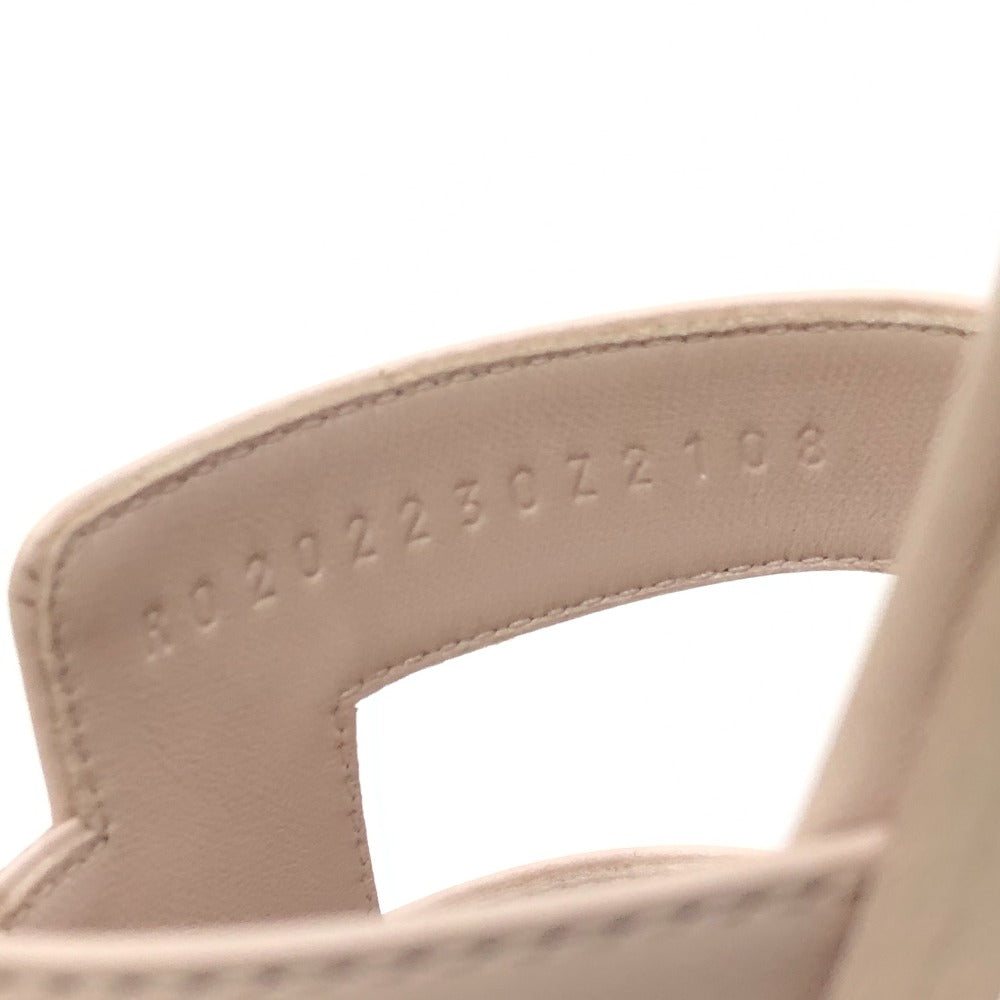 HERMES Oran Shoes Slippers Flat Sandals Leather Women's Rose Cancan (estimated) Pink