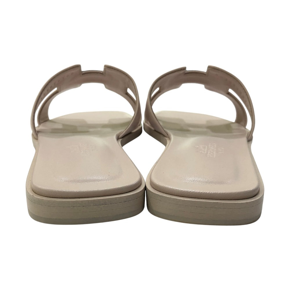 HERMES Oran Shoes Slippers Flat Sandals Leather Women's Rose Cancan (estimated) Pink
