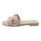 HERMES Oran Shoes Slippers Flat Sandals Leather Women's Rose Cancan (estimated) Pink