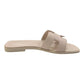 HERMES Oran Shoes Slippers Flat Sandals Leather Women's Rose Cancan (estimated) Pink