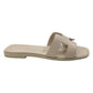 HERMES Oran Shoes Slippers Flat Sandals Leather Women's Rose Cancan (estimated) Pink