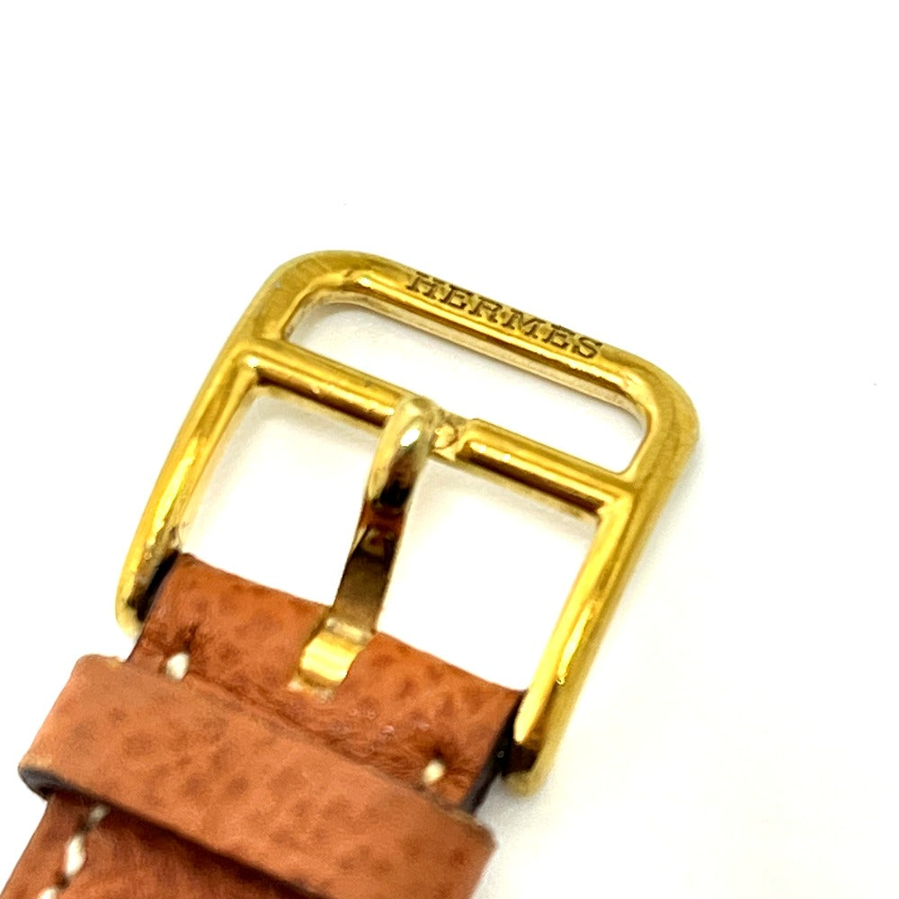 HERMES HH1.201 Hウォッチ クオーツ ウォッチ 時計 レザーベルト 腕時計 SS レディース ゴールド
