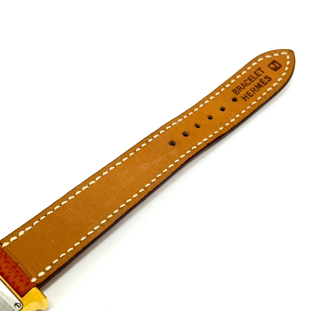 HERMES HH1.201 Hウォッチ クオーツ ウォッチ 時計 レザーベルト 腕時計 SS レディース ゴールド