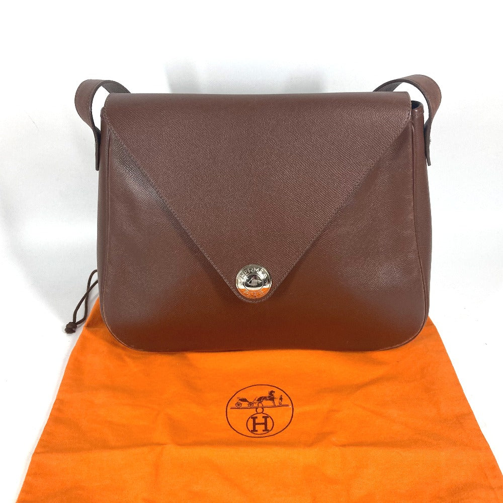 HERMES クリスティーヌ カバン 肩掛け フラップ ショルダーバッグ レザー ユニセックス ブラウン - brandshop-reference