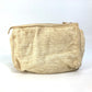 HERMES Clutch Bag with Logo, Makeup Pouch, Pile Fabric, Women's, Beige