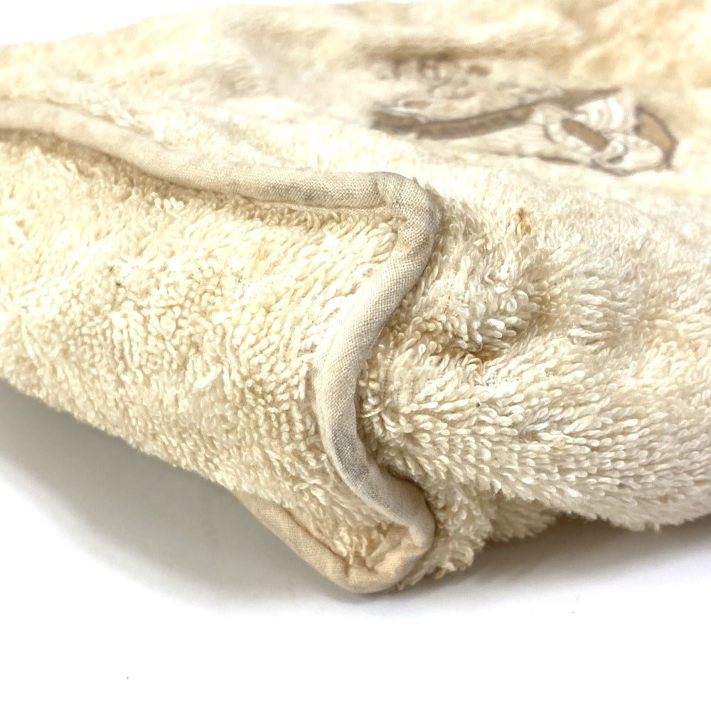 HERMES Clutch Bag with Logo, Makeup Pouch, Pile Fabric, Women's, Beige