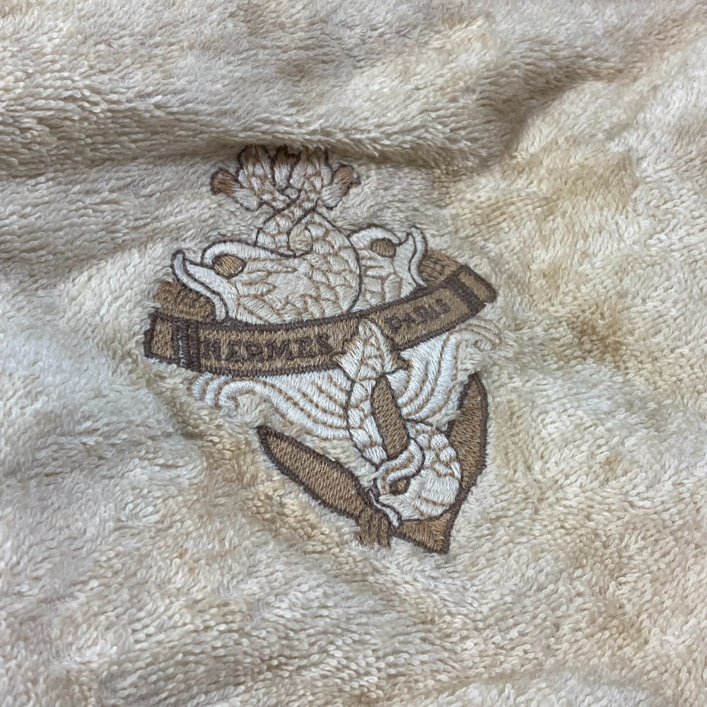 HERMES Clutch Bag with Logo, Makeup Pouch, Pile Fabric, Women's, Beige