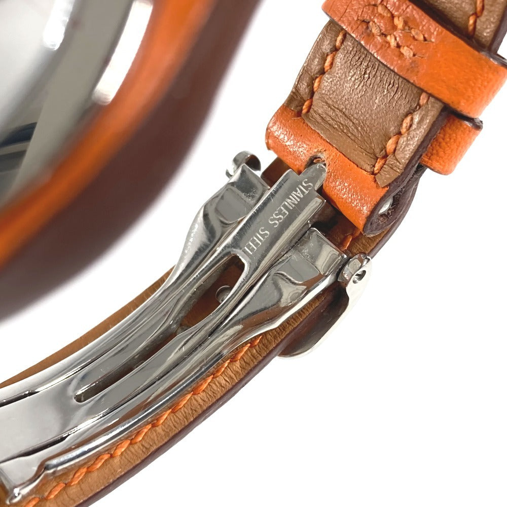 HERMES HA3.210 アーネ レディースウォッチ ウォッチ 時計 革ベルト レザー 腕時計 レザー レディース オレンジ