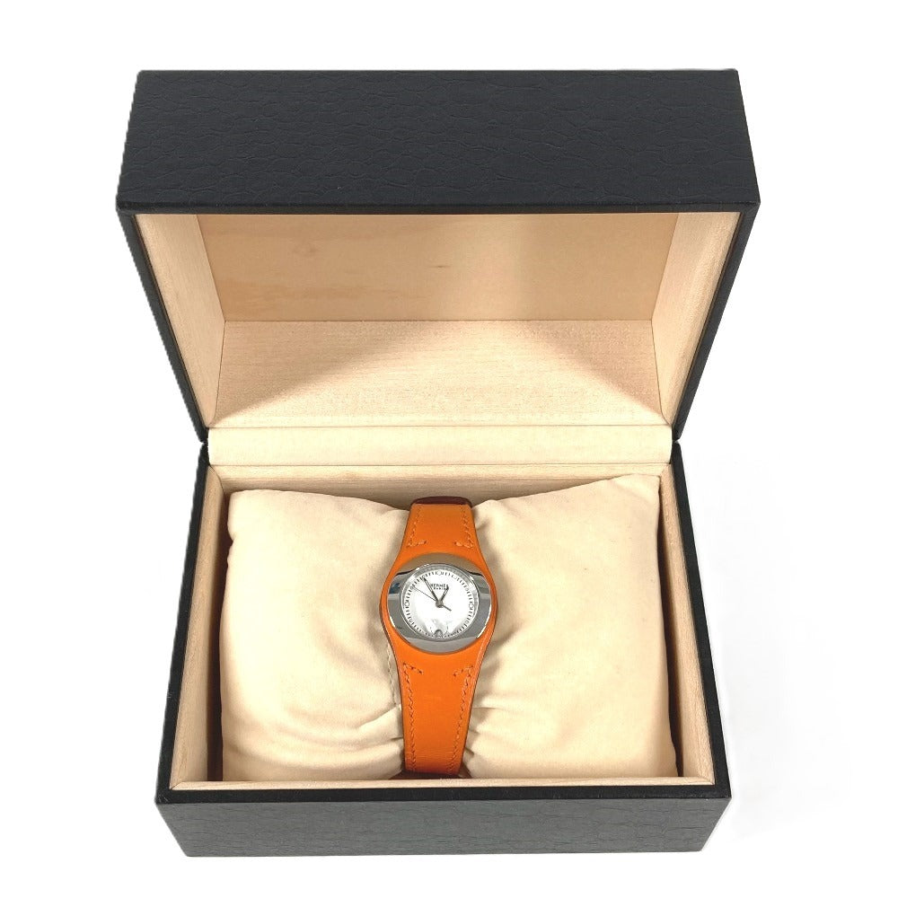 HERMES HA3.210 アーネ レディースウォッチ ウォッチ 時計 革ベルト レザー 腕時計 レザー レディース オレンジ