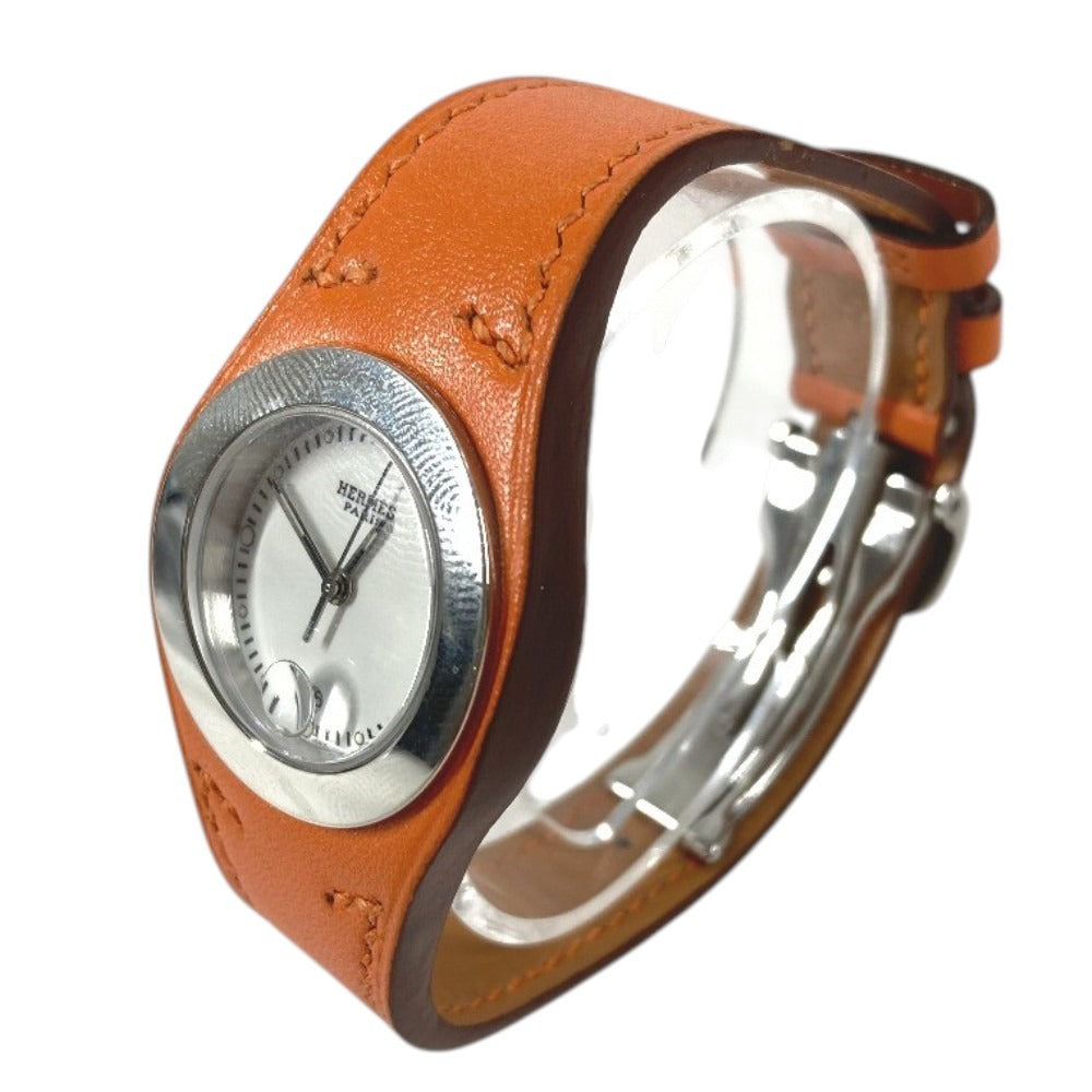HERMES HA3.210 アーネ レディースウォッチ ウォッチ 時計 革ベルト レザー 腕時計 レザー レディース オレンジ
