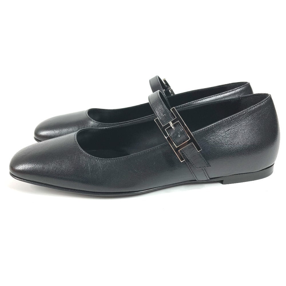 HERMES Jane Ballet Flats, Shoes, Leather Shoes, Leather, Women's, Black Black