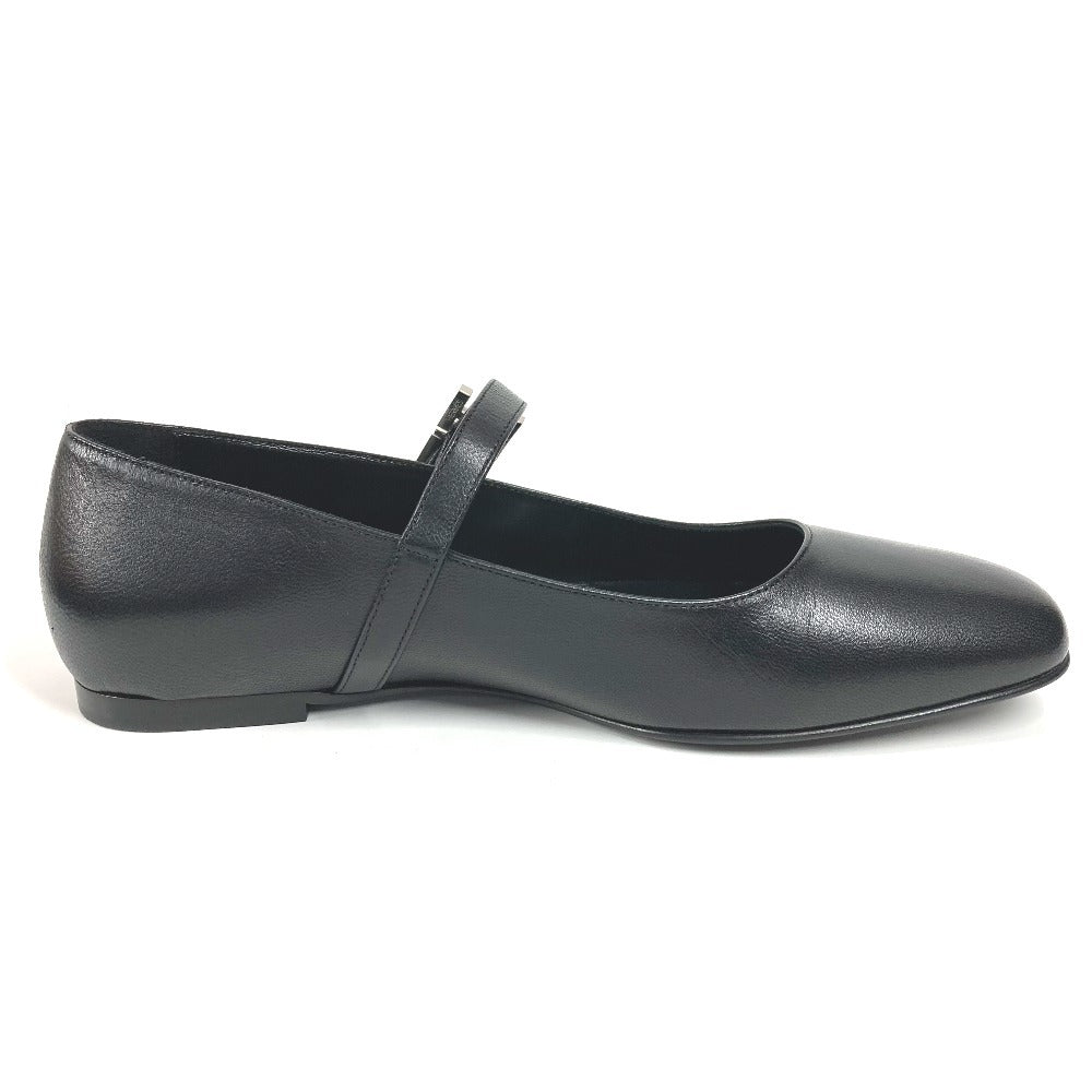 HERMES Jane Ballet Flats, Shoes, Leather Shoes, Leather, Women's, Black Black