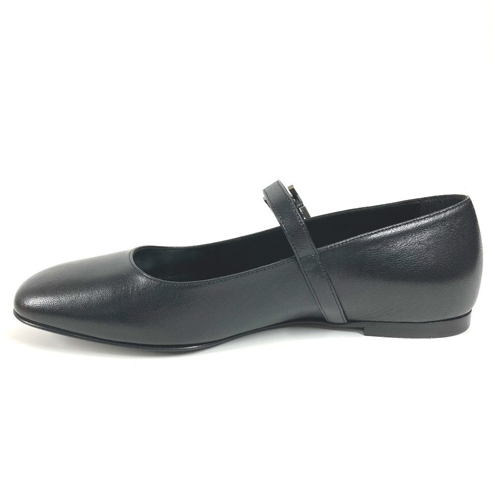 HERMES Jane Ballet Flats, Shoes, Leather Shoes, Leather, Women's, Black Black