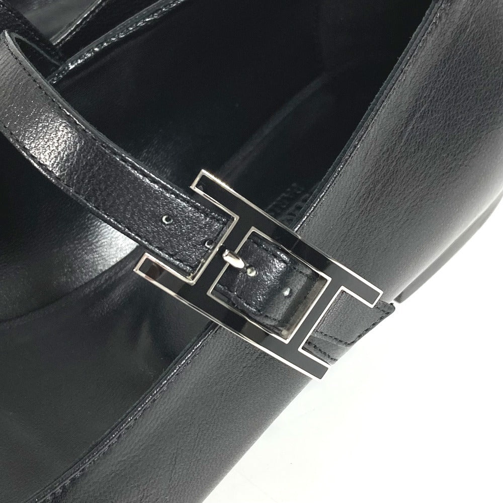 HERMES Jane Ballet Flats, Shoes, Leather Shoes, Leather, Women's, Black Black