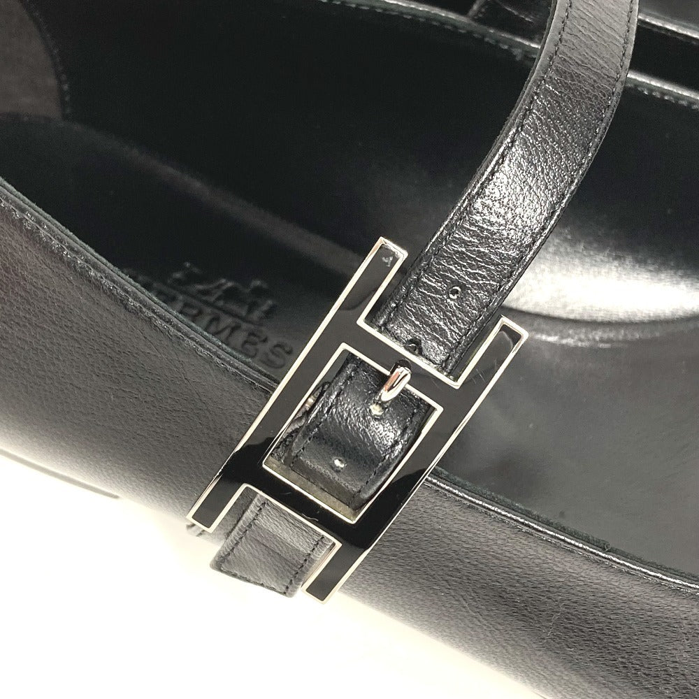 HERMES Jane Ballet Flats, Shoes, Leather Shoes, Leather, Women's, Black Black