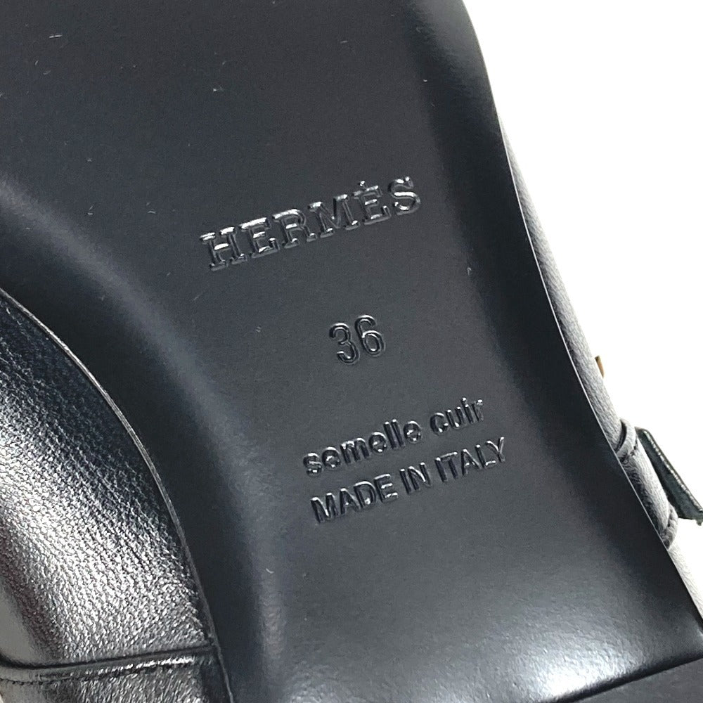 HERMES Jane Ballet Flats, Shoes, Leather Shoes, Leather, Women's, Black Black