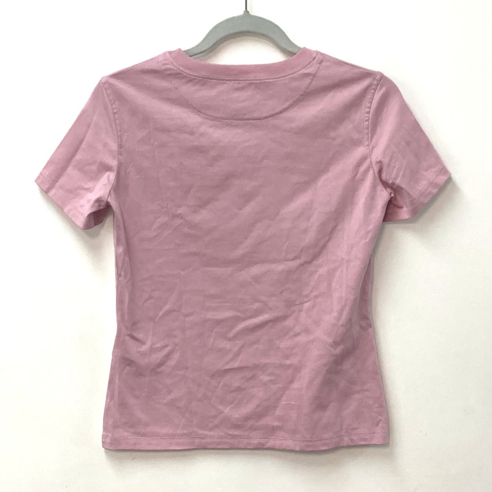 HERMES 22SS Cartouche Micro Apparel Top, Short Sleeve Cotton T-Shirt, Pink, Women's